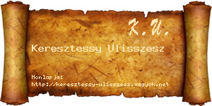 Keresztessy Ulisszesz névjegykártya